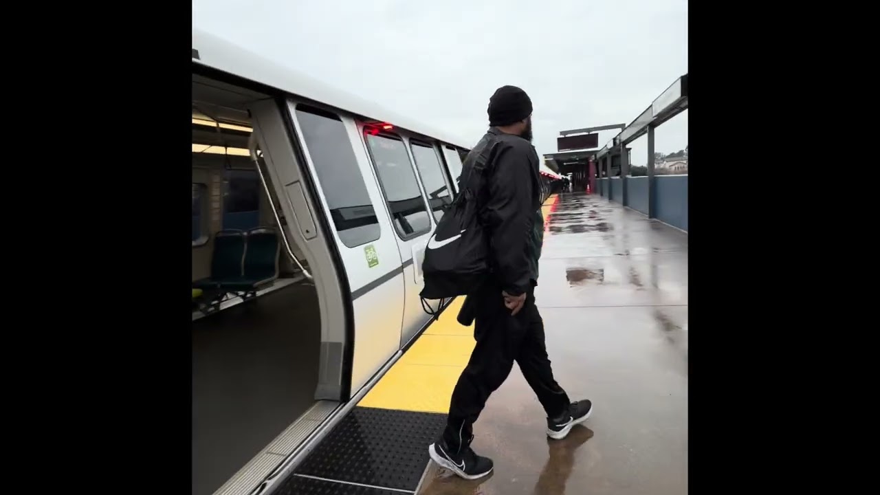 ON and BL line train south bound and riding GN line train Daly City to Coliseum