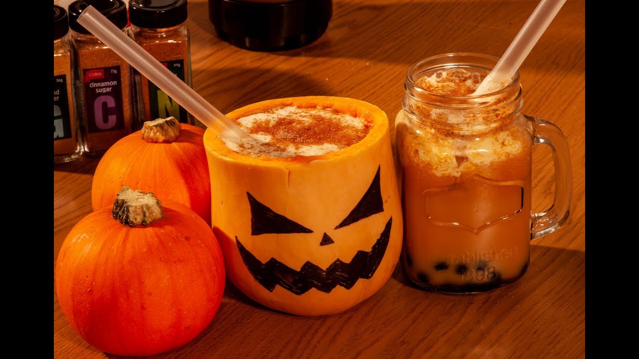 DIY Pumpkin Spice Bubble Tea (Halloween Boba Drink)