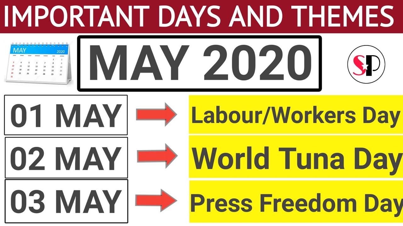 Important Days and Themes in May 2020 || Current Affairs || SUCCESS PATHWAY ||