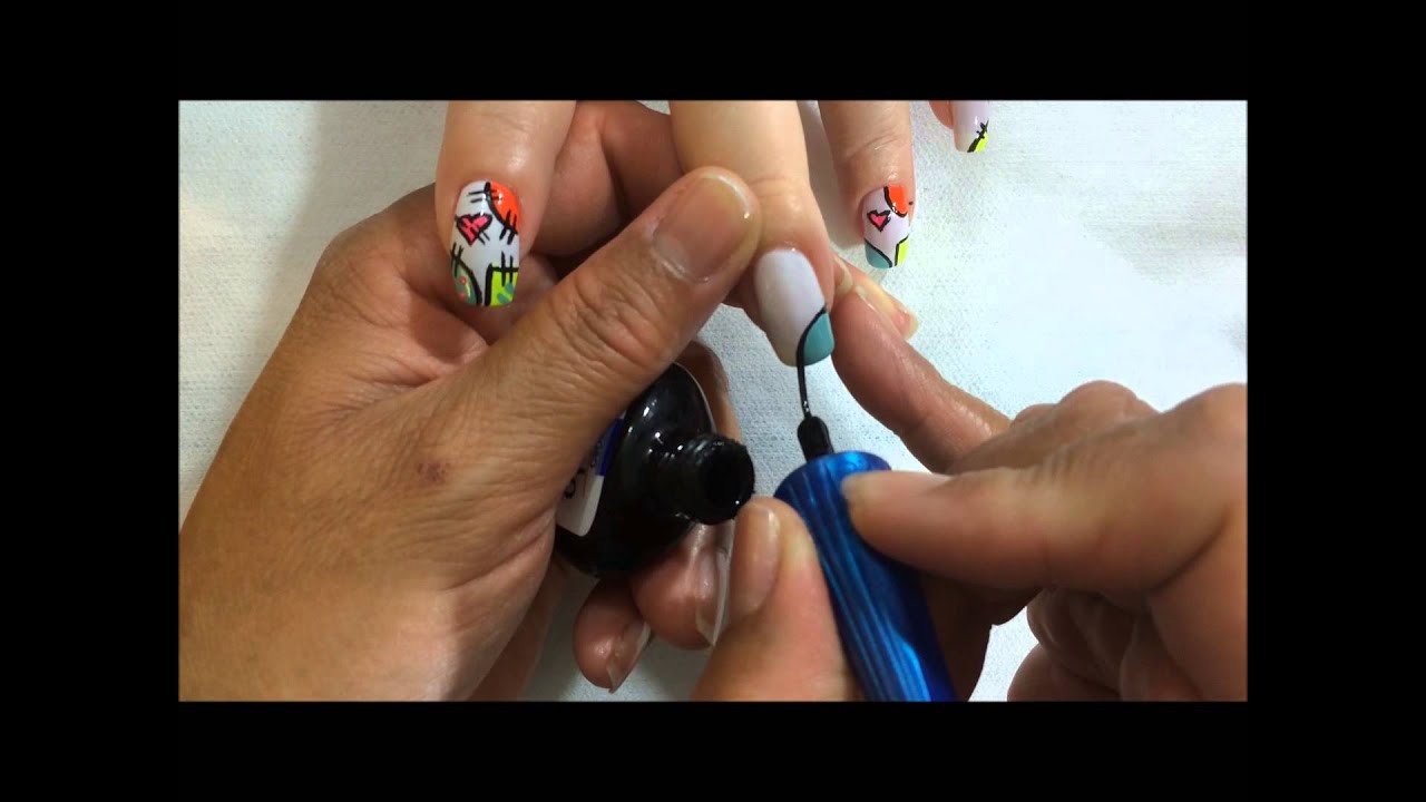 paso a paso como realizar un decorado en tus uñas con un estilo en retazos OLNAIL
