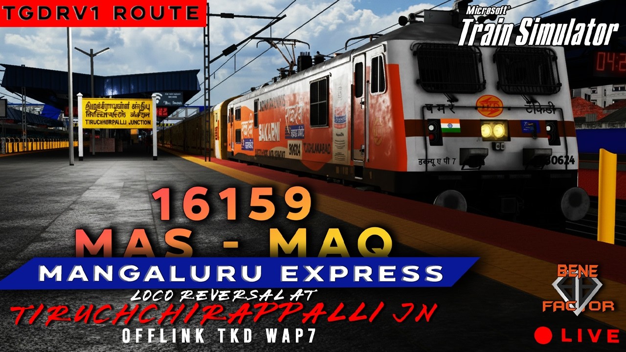 🌅 Early Morning Action of 16159 MS - MAQ | Mangaluru Express | Loco Reversal at TPJ | Part 1TGDRv1