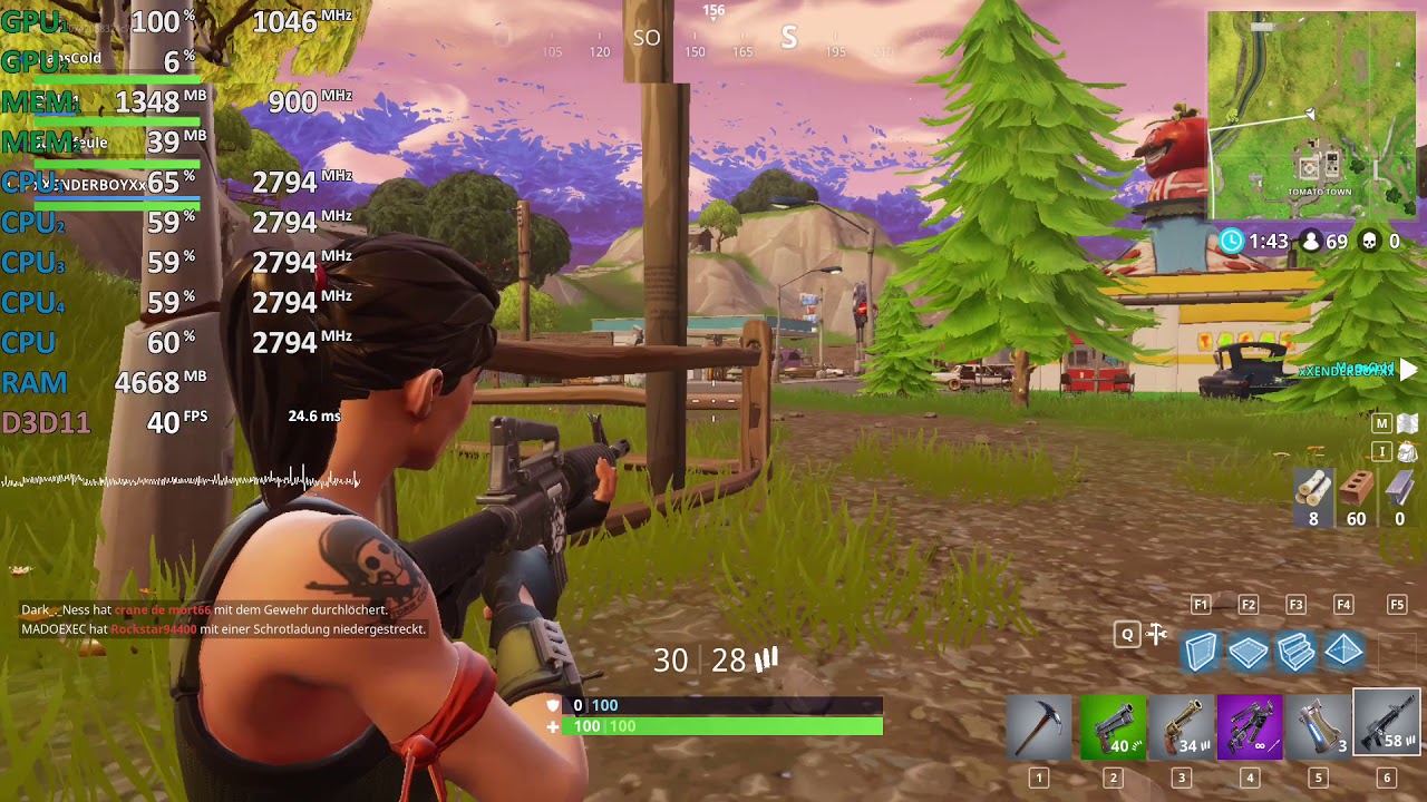 Fortnite: Battle Royale Nvidia GeForce 840M / 930M Benchmark