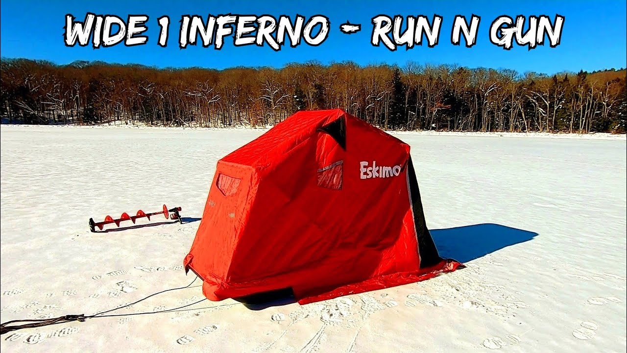 Ice Fishing || Run N Gun for Panfish || Eskimo Wide 1 Inferno