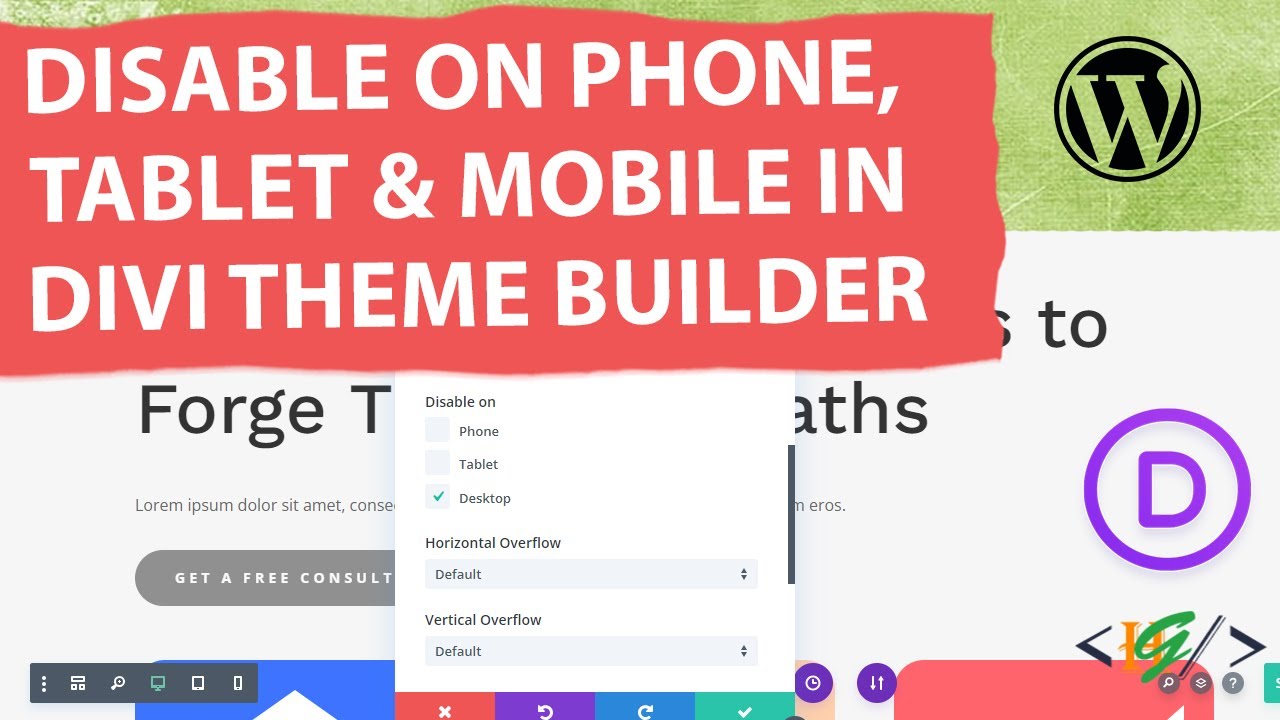 How to Disable Section, Row or Module on Phone, Tablet or Desktop in Divi Visual Builder WordPress