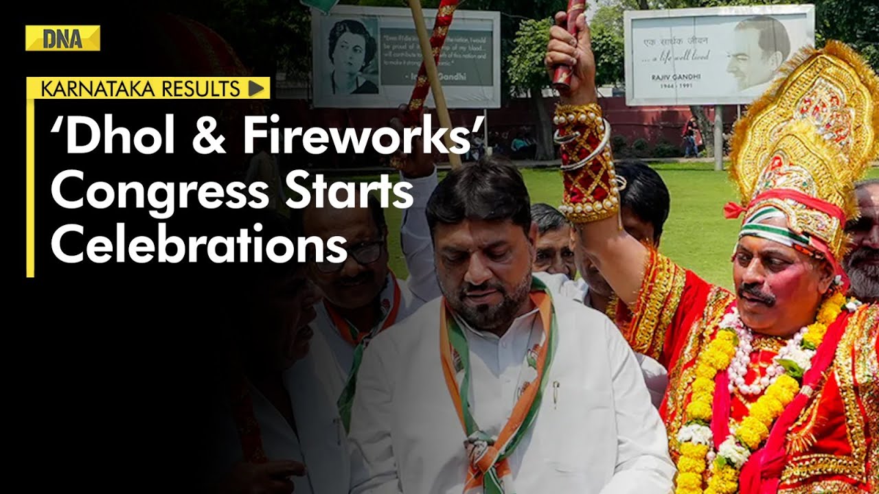 Karnataka Election Results 2023: With dance and fireworks, Congress workers celebrates victory