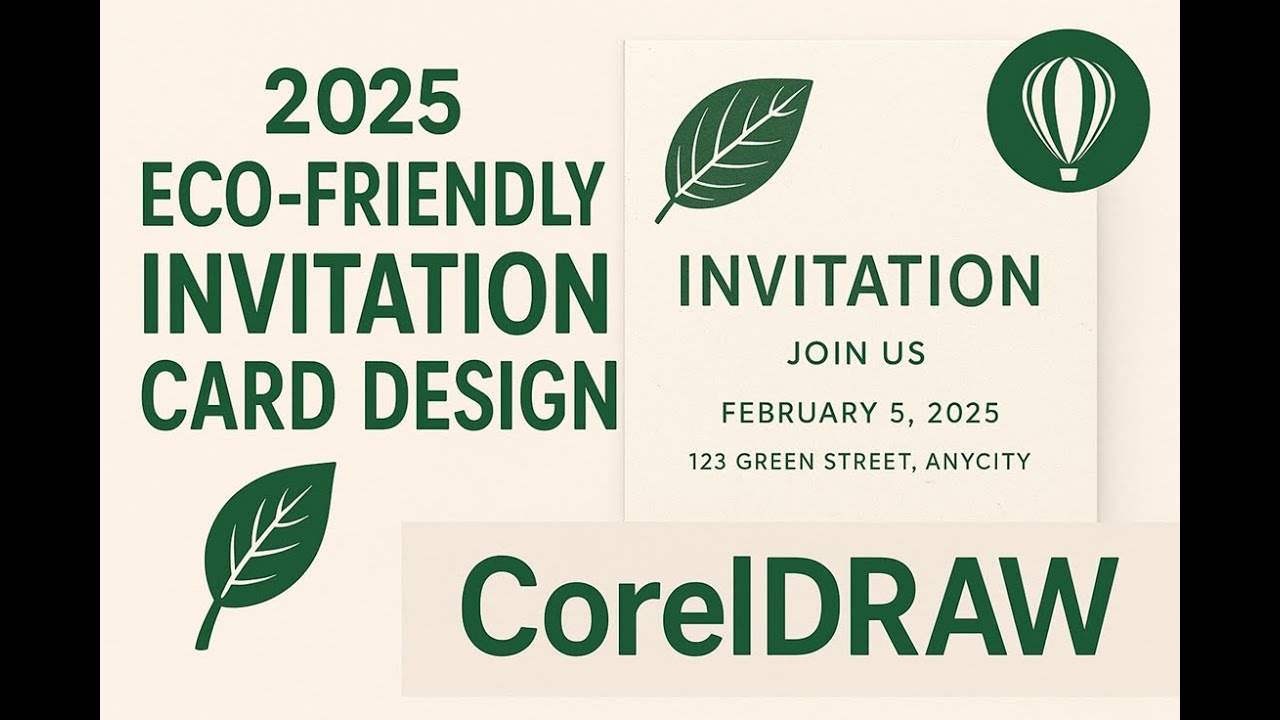 2025 Eco-Friendly Invitation Card Design in CorelDraw||2025 Eco-Friendly CorelDraw