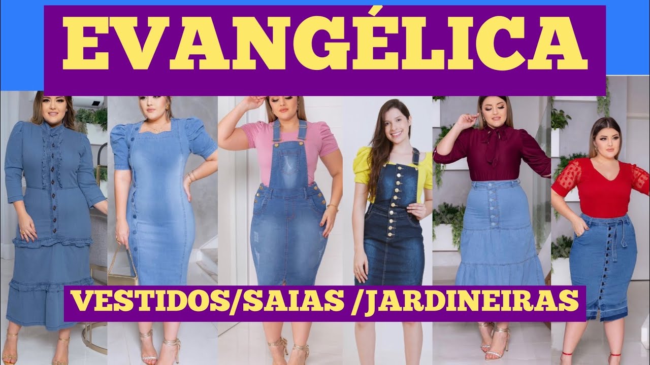 VESTIDOS/ SAIAS E JARDINEIRA MODA EVANGÉLICA, MAIOR DISTRIBUIDOR E FABRICANTE DE JEANS CRISTÃ.