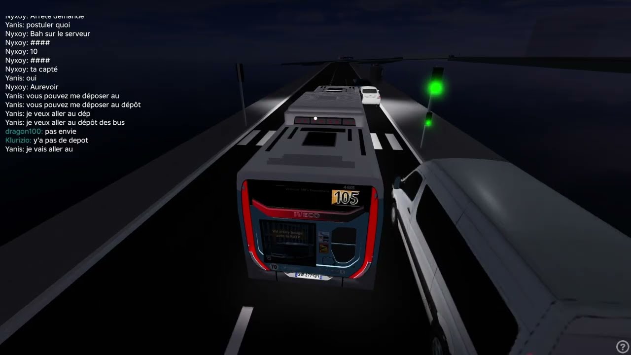 Compilation d'iveco C9 sur la ligne de bus 105