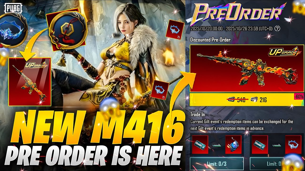 Finally 😱 New M4 Pre-Order is Here! | How To Get Free M416 Upgraded Skin | PUBG Mobile
