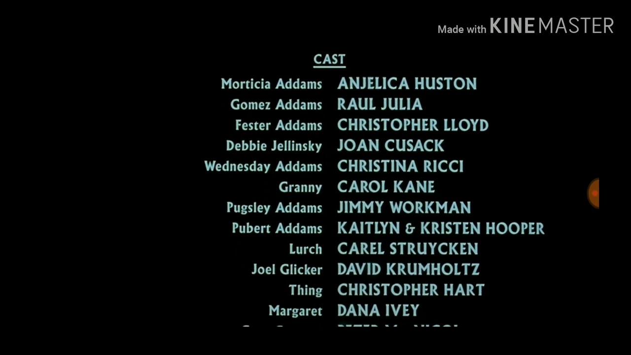 Addams Family Values end credits.
