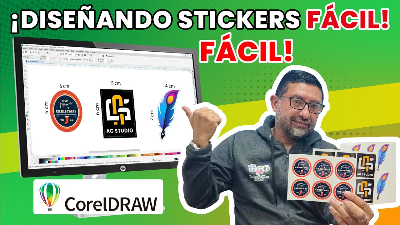 Stickers en CorelDRAW: Diseño + Contorno de Corte + Exportación (Paso a Paso)