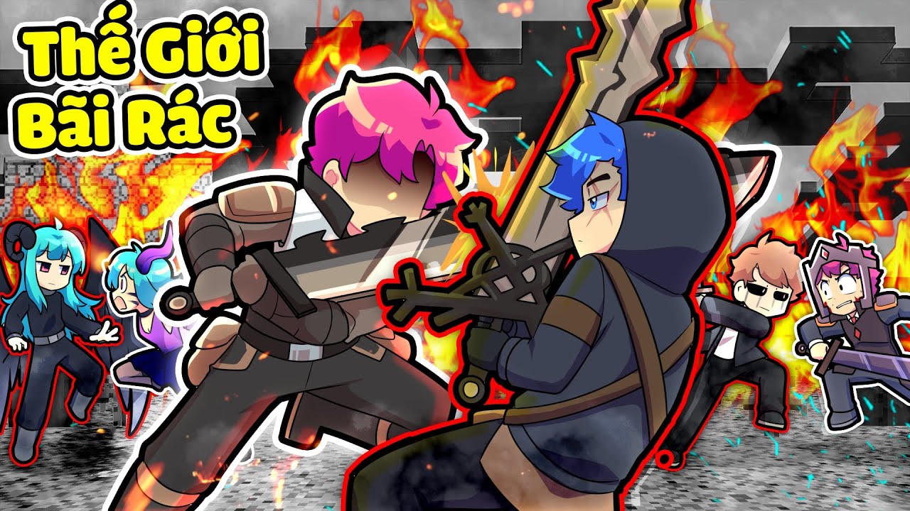 Hiha Elder QUYẾT CHIẾN HUY NOOB HUNTER trong Minecraft Bãi Rác 😱😎