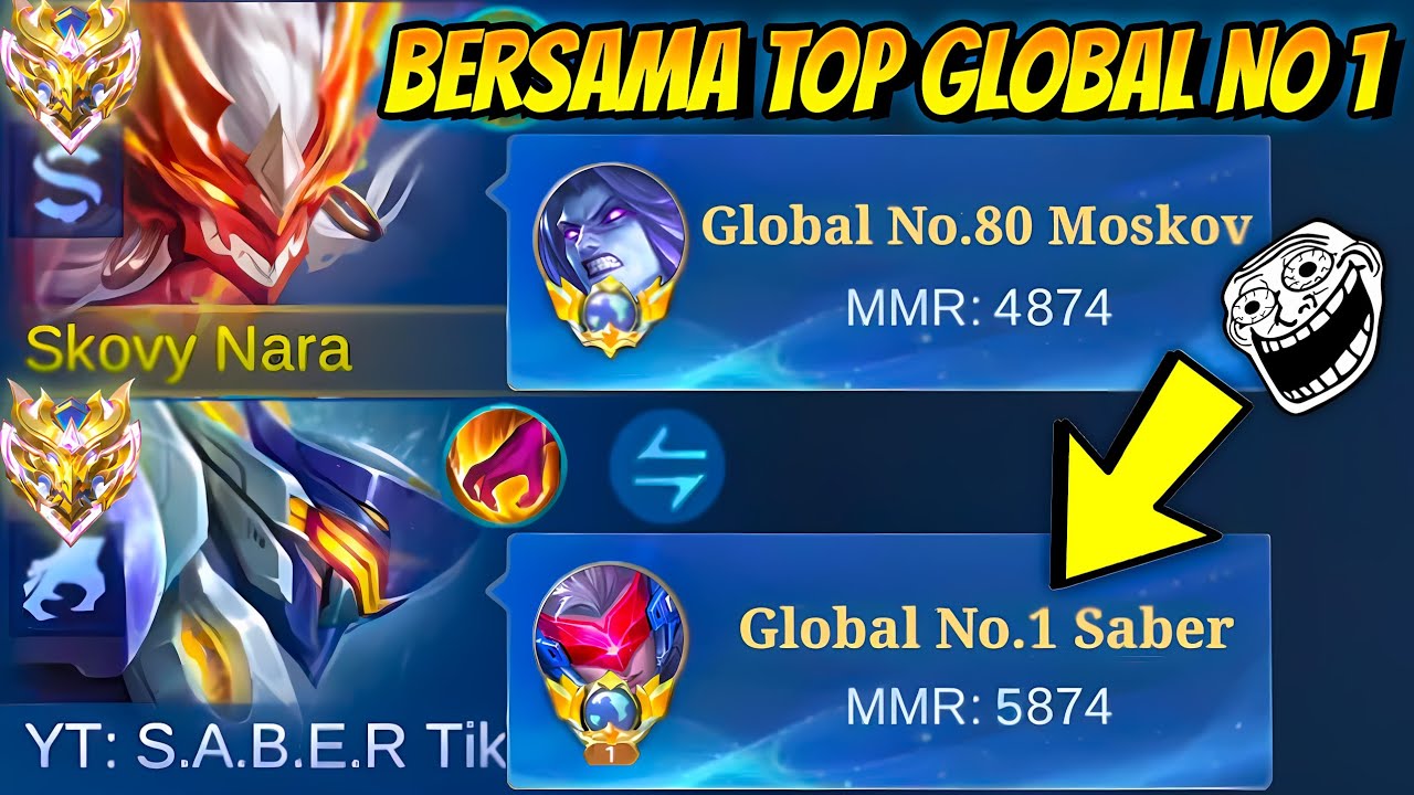 MATCH GILA! KETIKA GLOBAL MOSKOV BERMAIN DENGAN GLOBAL NO 1 SABER! WARNYA NGERI BANGET! ~ MLBB