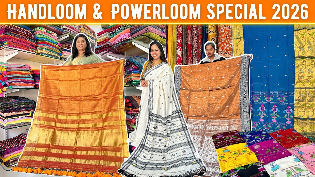 दक्षिण भारत To बंगाल | Authentic Handloom Saree & Powerloom Saree You Won't Find in Any Market Yet!🔥