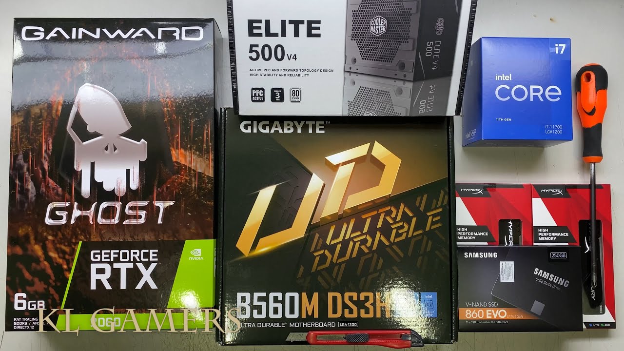 intel Core i7 11700 GIGABYTE B560M DS3H RTX2060 GHOST Q300L Gaming PC Build Benchmark