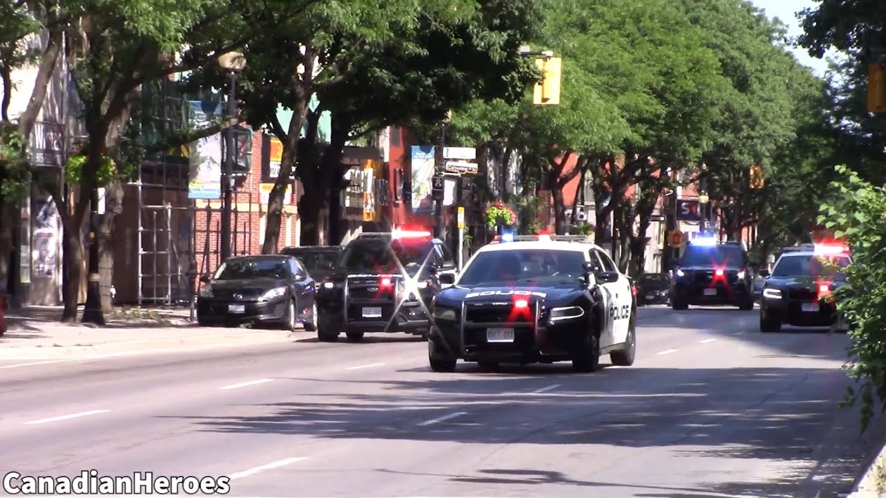 HPD - x7 Hamilton Police Cars Escorting A Young Child To McMaster Children’s Hospital! (7/10/22)