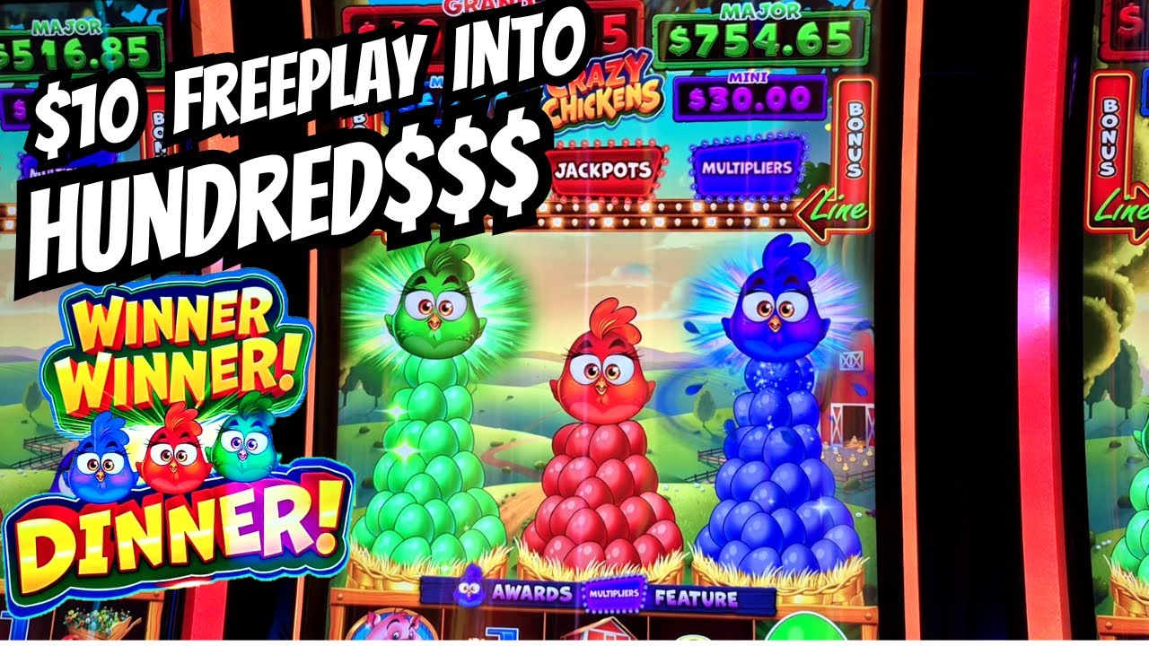 OMG!! Crazy Chickens Watch us make real Money from Casino Freeplay #choctawcasino #winstar #lasvegas