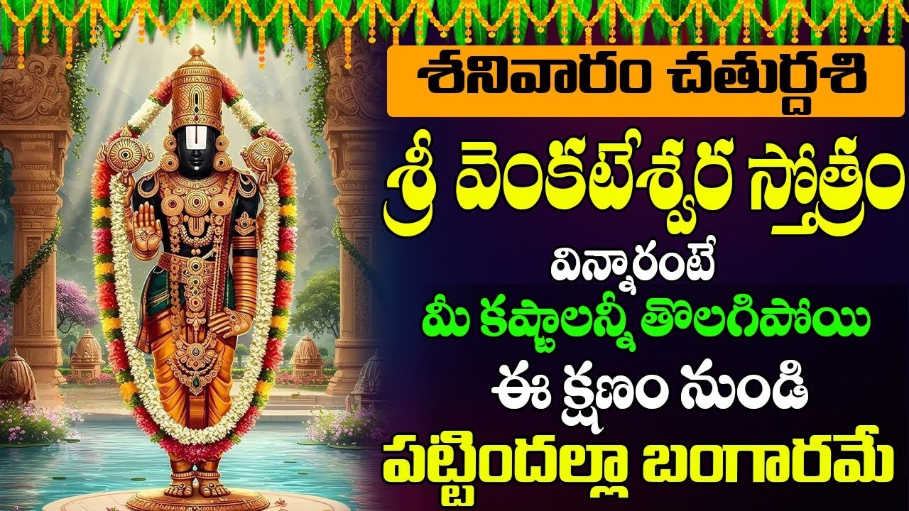 SRI VENKATESWARA STOTRAM TELUGU LYRICS శనివారం వింటే మీ కష్టాలన్నీ తొలగిపోయి పట్టిందల్లా బంగారమే