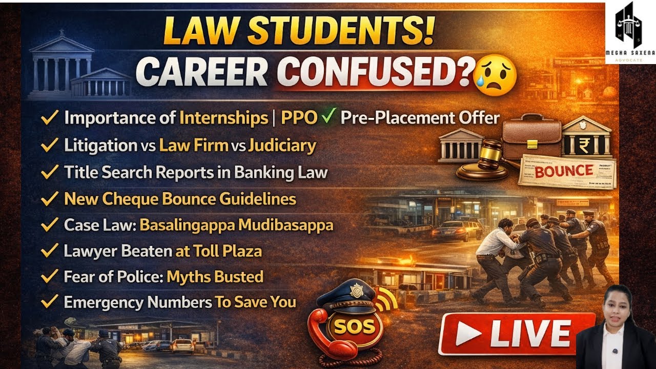Law school to Legal Career | Internships, PPO, Banking Law, Cheque Bounce & Real Cases| LIVE Session