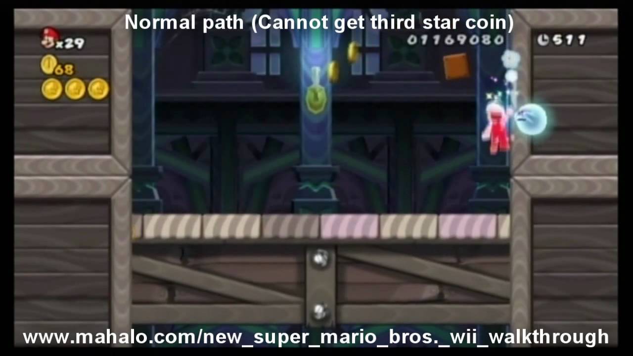 New Super Mario Bros. Wii Walkthrough - World 3 - Ghost House