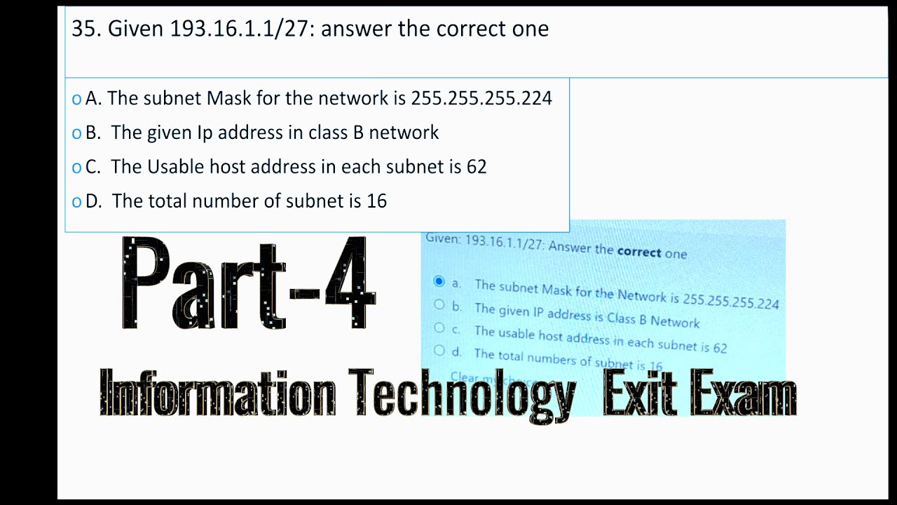 Exit exam for information technology 2016 E.C | part-4