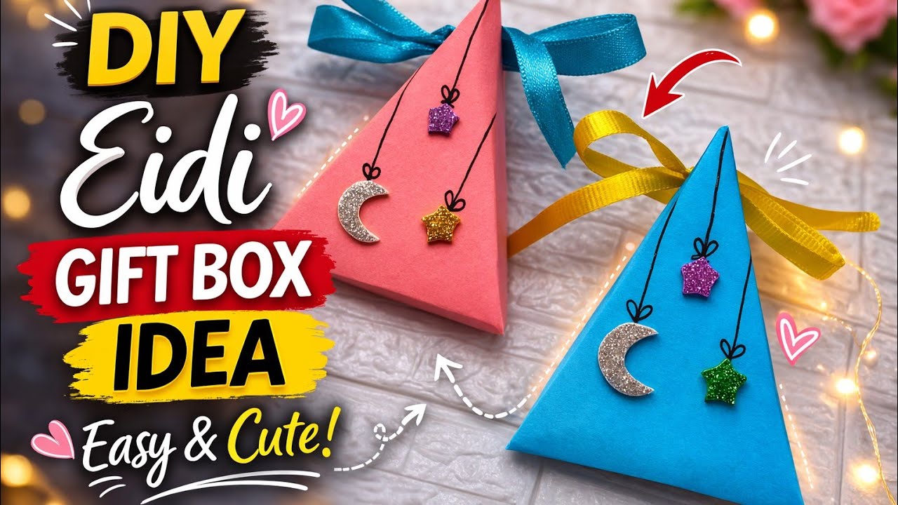 Eid Special Gift Box 🎁 l Easy Eid Craft Idea l No Glue DIY 