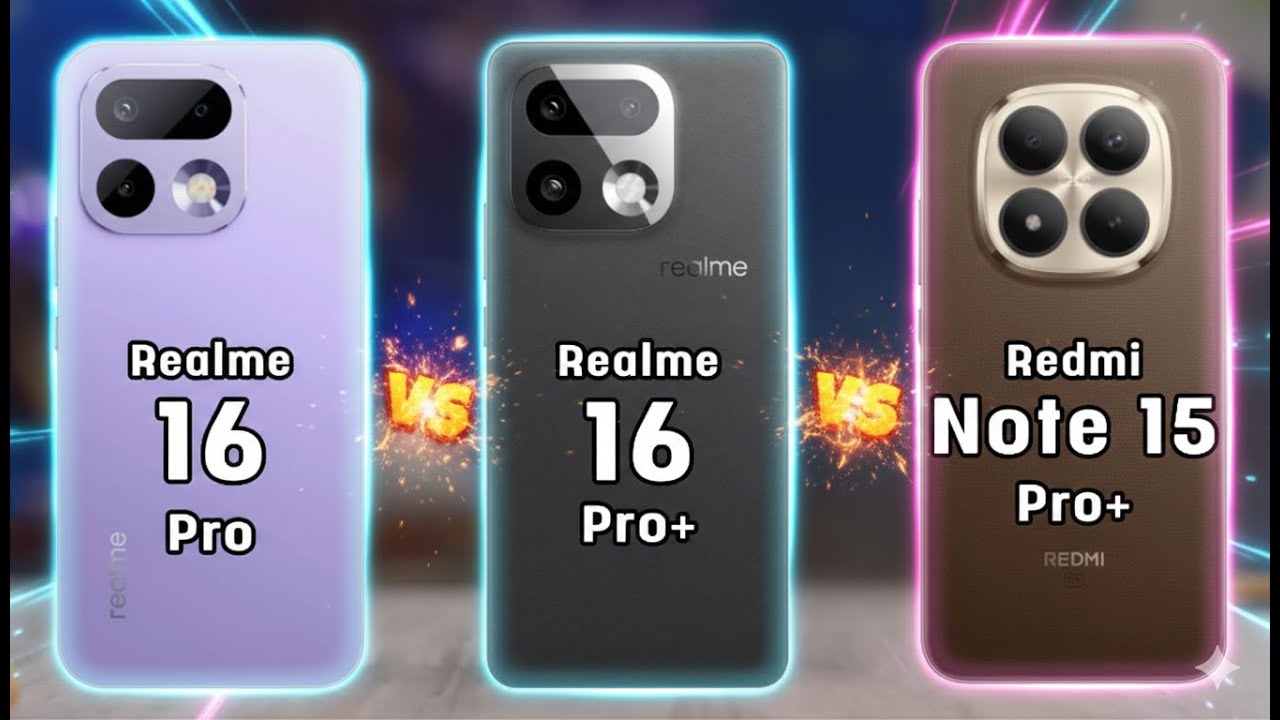 Realme 16 Pro 5G vs Realme 16 Pro Plus vs Redmi Note 15 Pro Plus
