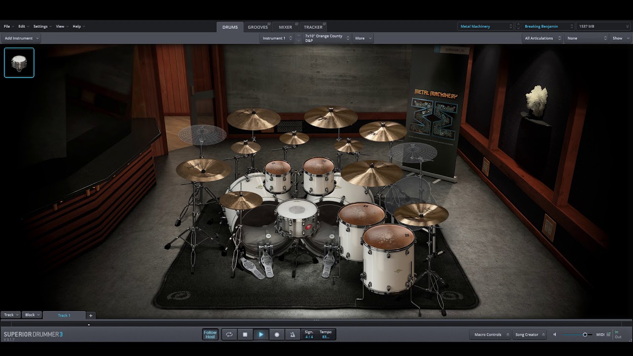 Breaking Benjamin - The Diary of Jane only drums midi backing track