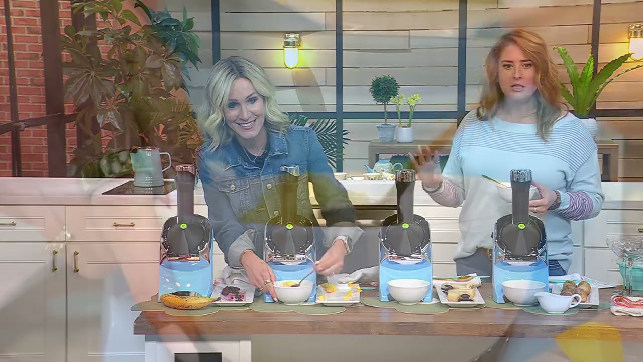 Yonanas Deluxe Frozen Dessert Maker With Bowls and Spatula on QVC