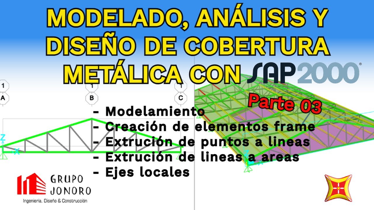 Modelado, análisis y diseño de cobertura metálica a 2 aguas con SAP2000 - Parte 3