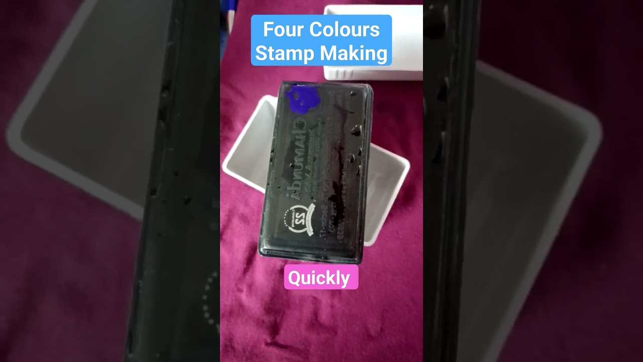 how to make Four Colours Pre ink Stamp easy way #fourcolorstamp #preinkstamp #viralshorts