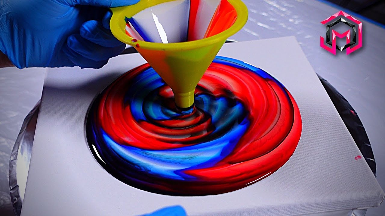 Funnel SWIRL Pour | Acrylic Pouring for Beginners | Fun Family Acrylic Pour