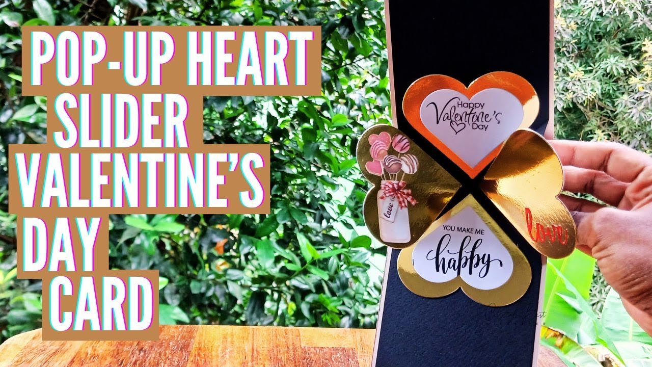 Pop-Up Heart Slider Valentine’s Day Card | DIY Handmade Papercraft | Card Making Tutorial
