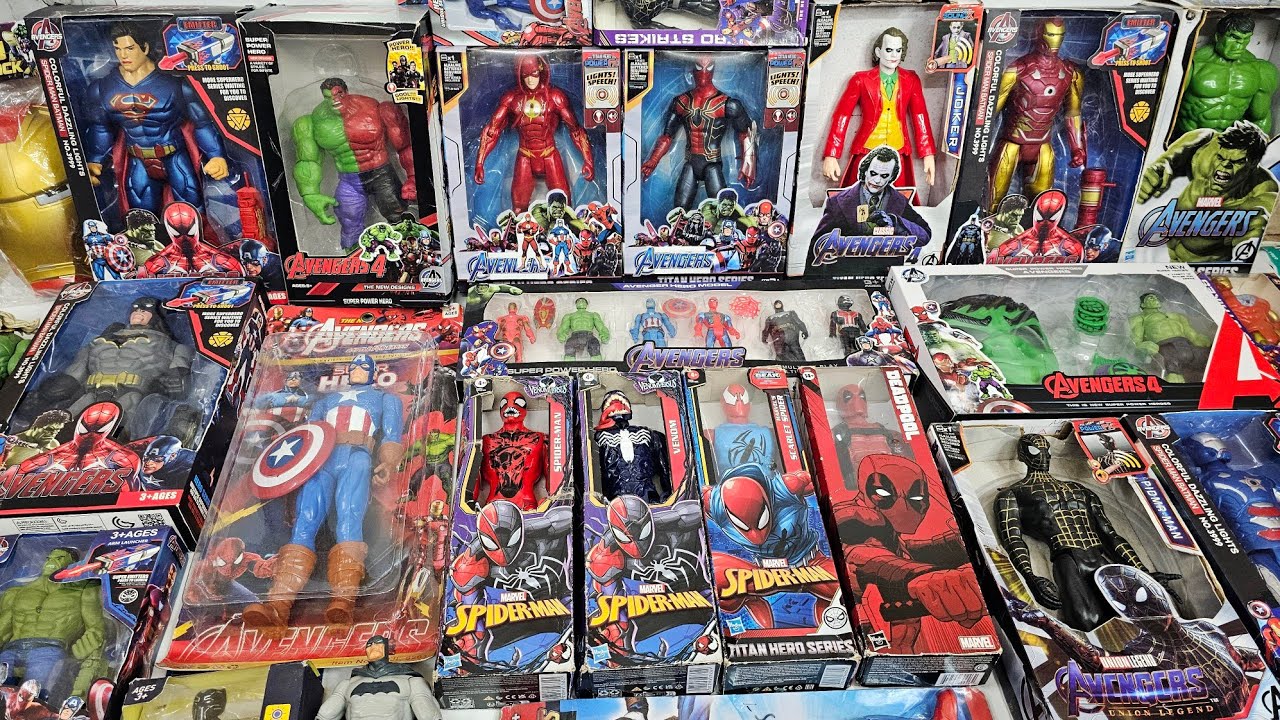 Avengers Superhero Ironman Hulk Spiderman Captain America Batman Venom Flash Toys Unboxing Video