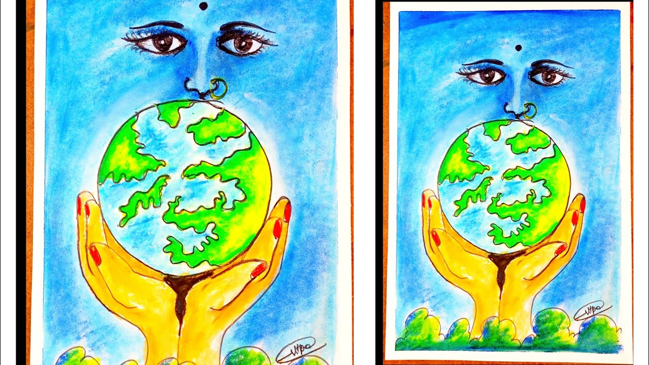 How to draw environment/ save water save life/save earth 