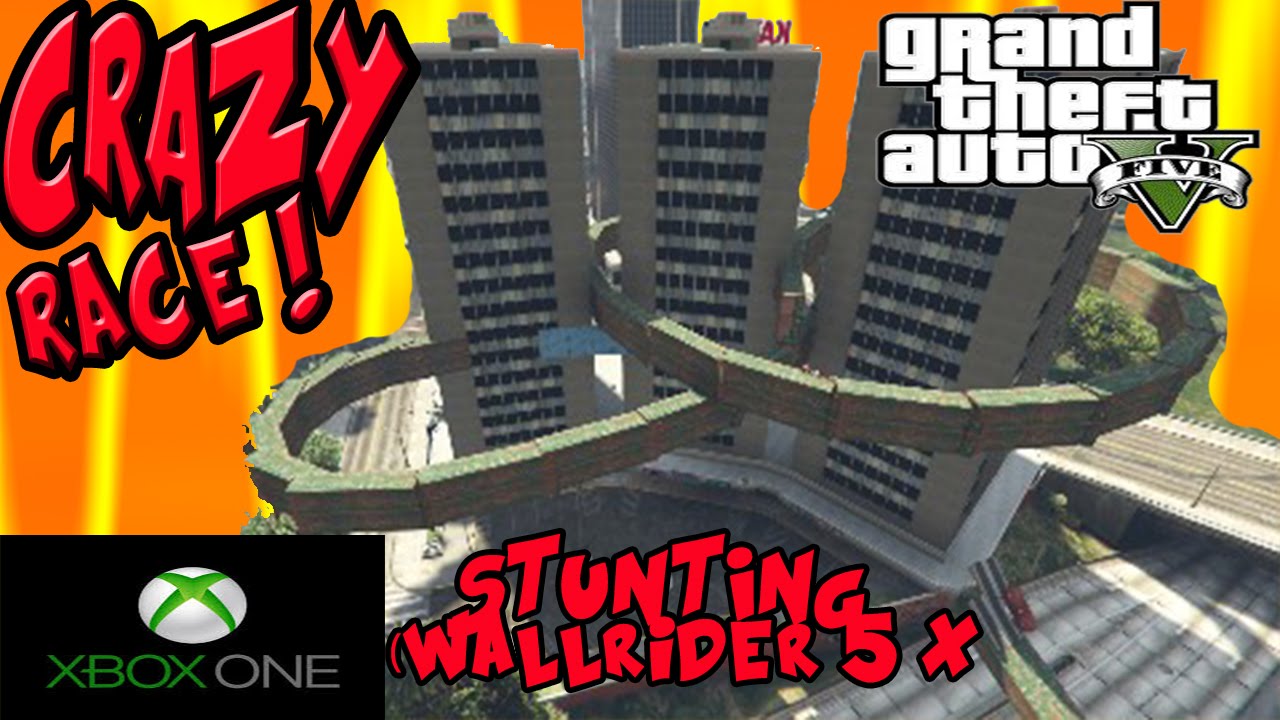 GTA 5 ONLINE CRAZY CUSTOM RACE ~  STUNTING (wallrider 5 X) ~  (PetayPanMoFo recording)