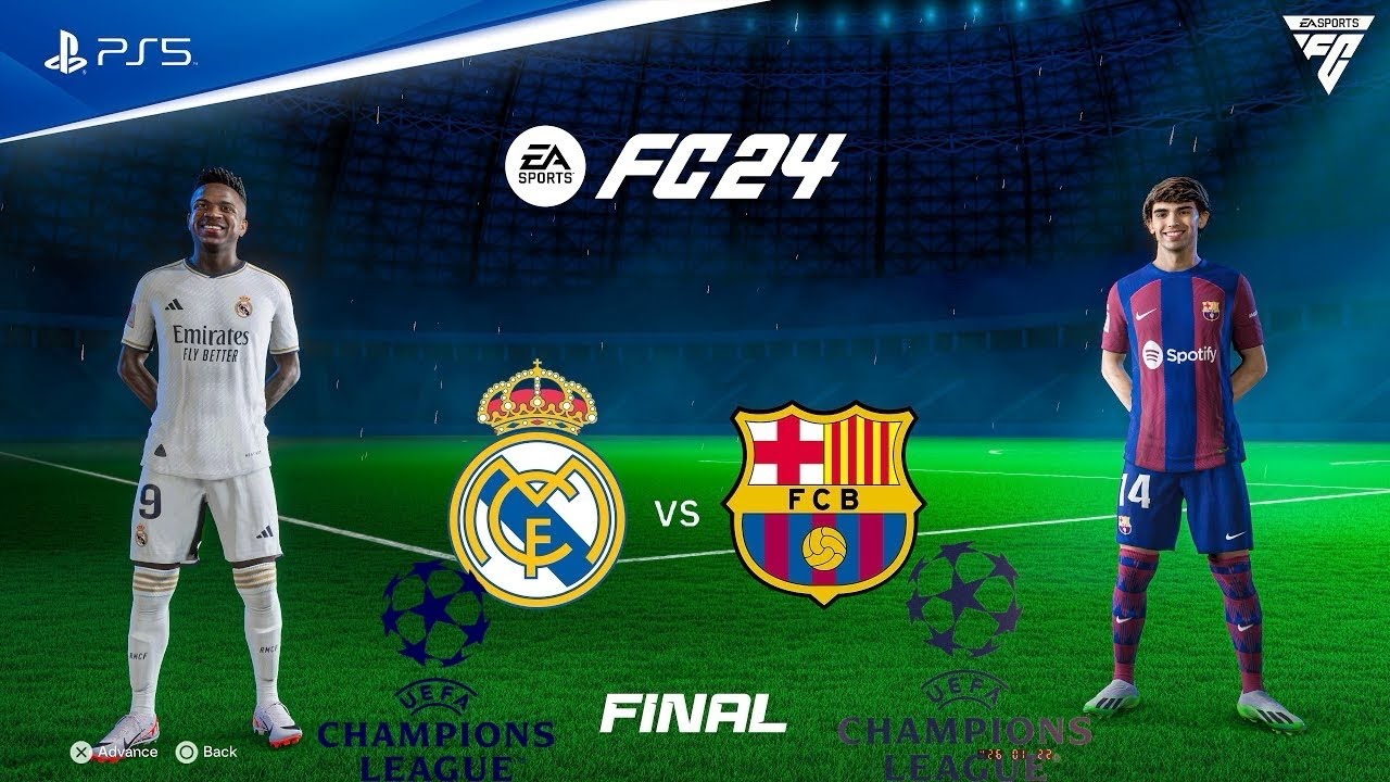 EA SPORTS FC 24 Barcalona vs real madrid - UEFA champions leauge