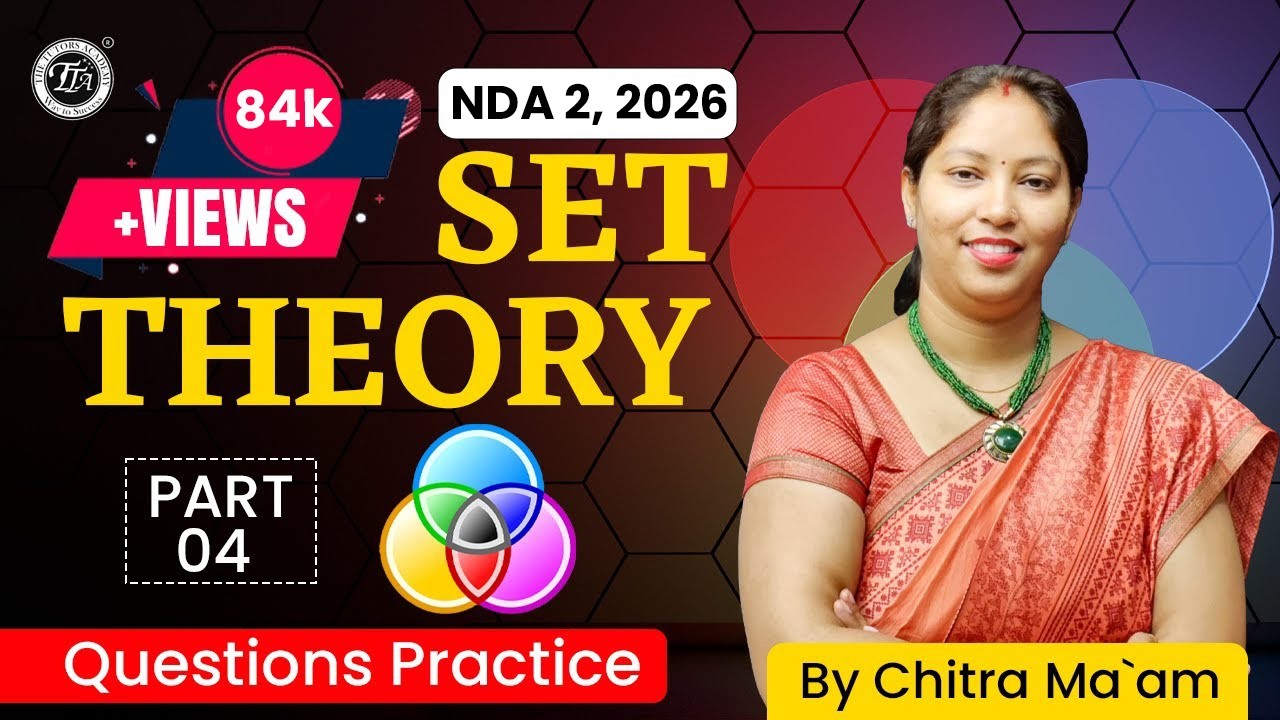 Set Theory DAY 4 I NDA Maths Preparation - Chitra I NDA Exam DMU MATH | THE TUTORS ACADEMY #ndaexam