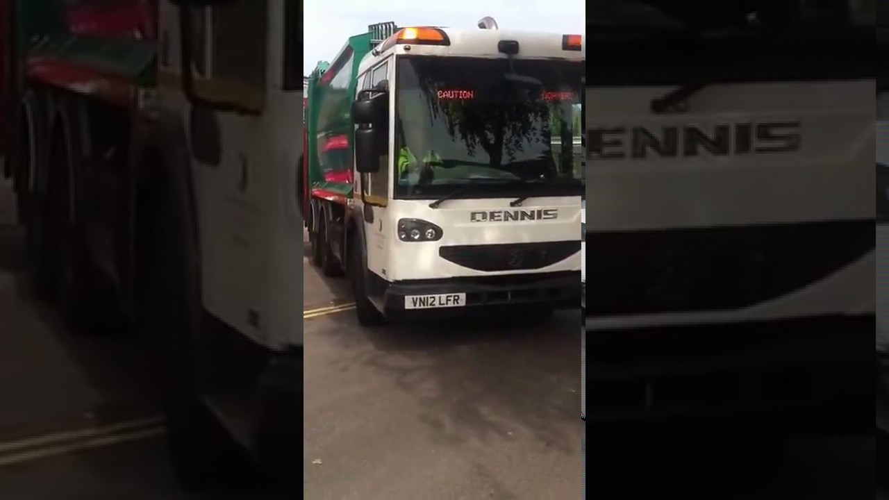 bin men lorry in caldicot south wales uk