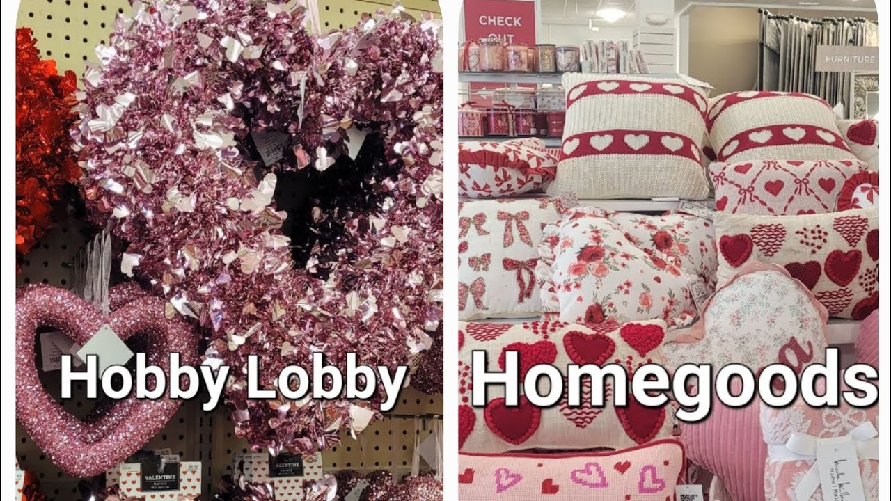 Valentines Day shopping at Hobby Lobby and HomeGoods. #shopping #shopwithme 