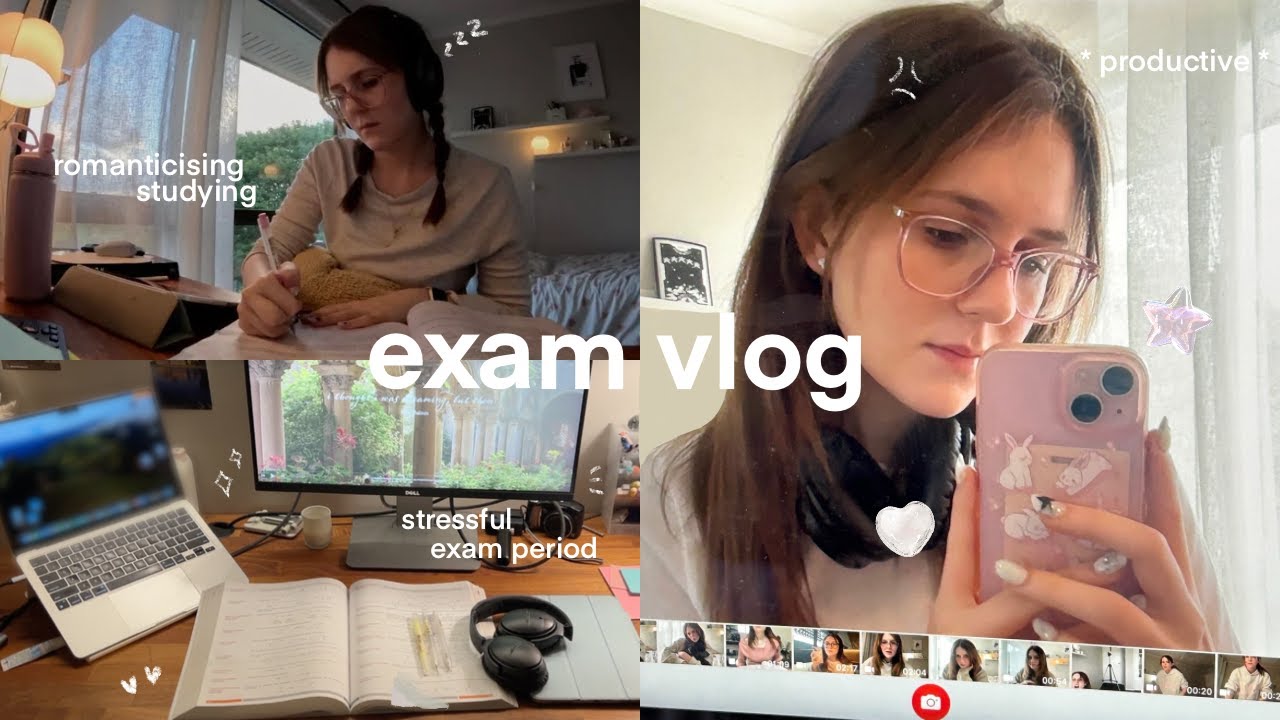 EXAM vlog 🖇️ romanticising studying, stressful exam period, productive days & balancing uni life
