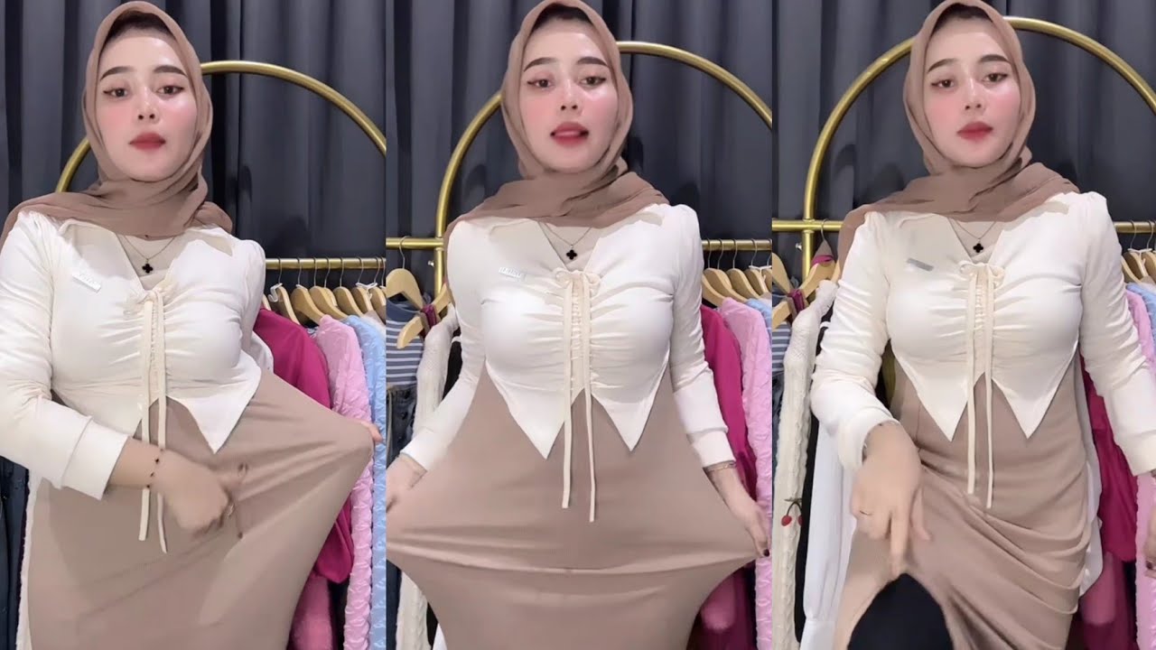 Hijab Style Try On Dress Knit Wanita Bodycon Premium