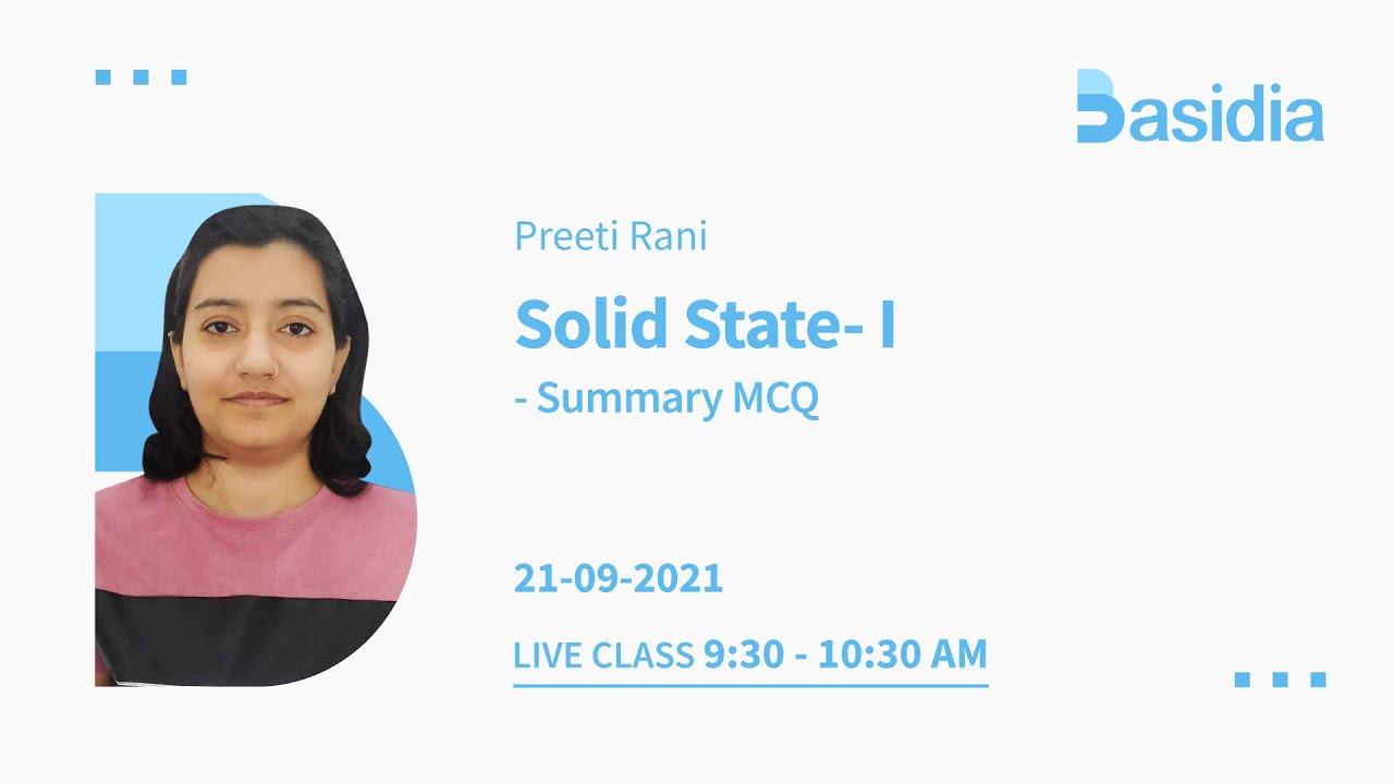 Solid State Part 1 | NEET MCQ Discussion | Daily NEET Live Classes