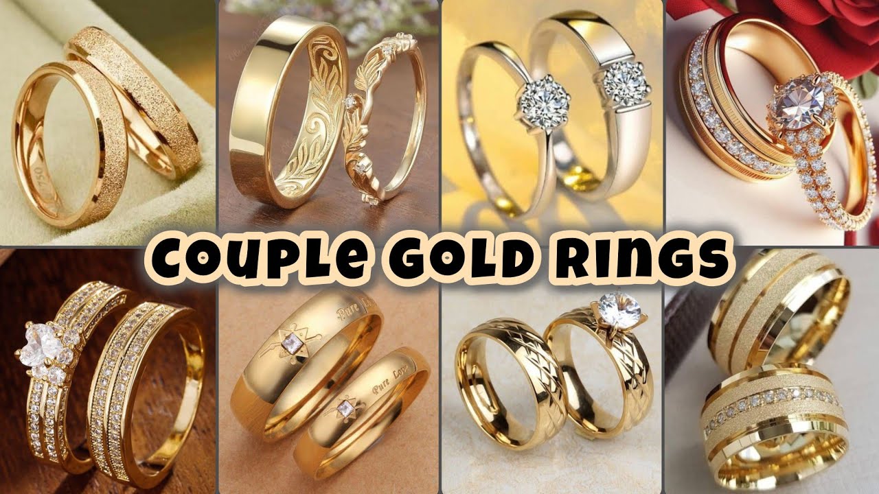 Couples Gold Ring Designs | Matching Gold Rings Designs 