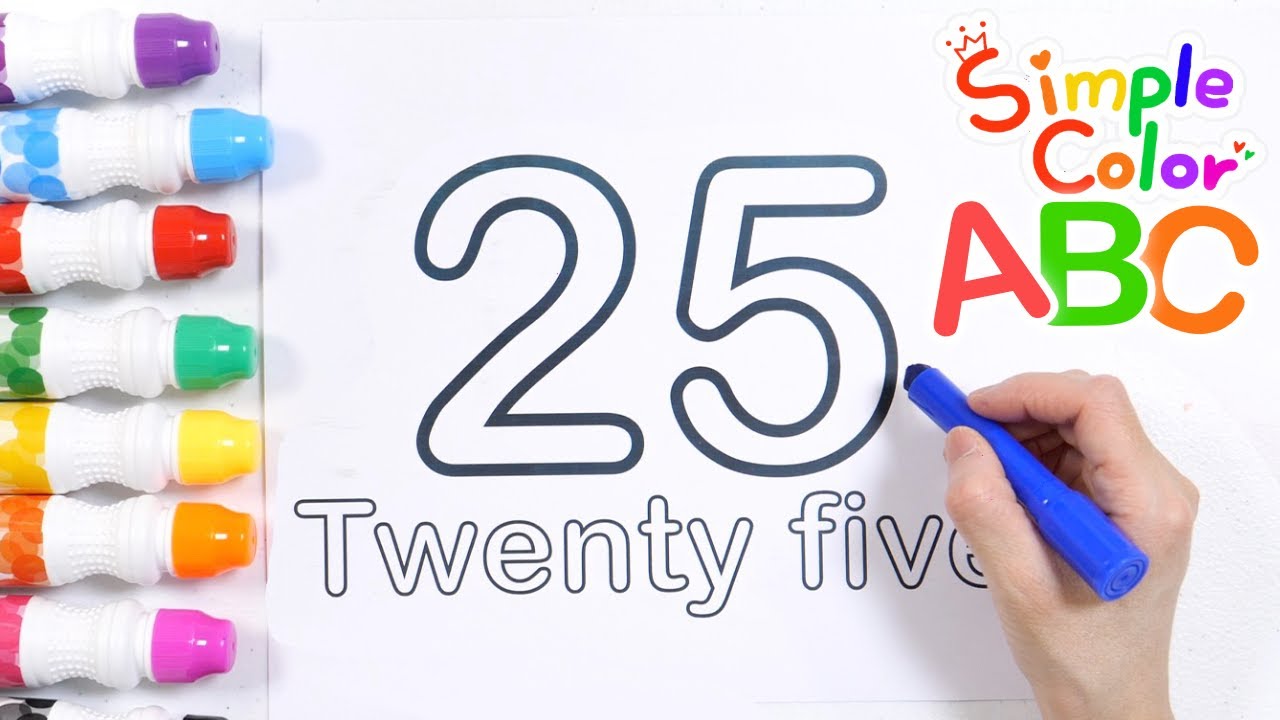 Выучите число 25, заполняя поля и считая | видео для дошкольников
