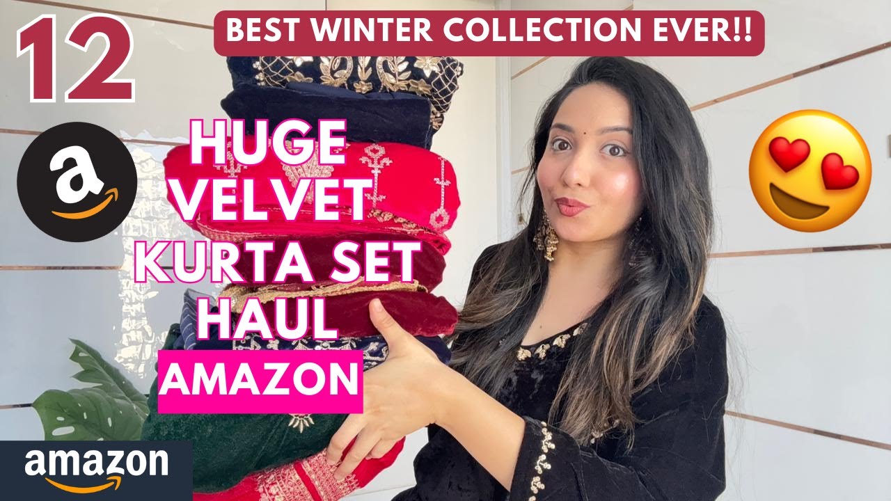 12 WOW Amazon Velvet Kurta Set Try On Haul 😍 | Amazon Serve Sale 💖 | Isha Vinod Jain