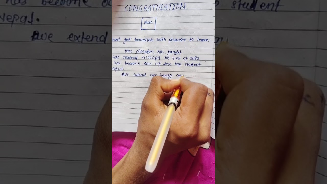 How to write formal congratulations letter of class 8,9 and 10 simple