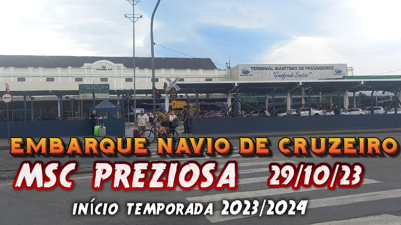 Embarque no MSC PREZIOSA nesta manhã de domingo 29/10/23 no primeiro cruzeiro partindo de Santos