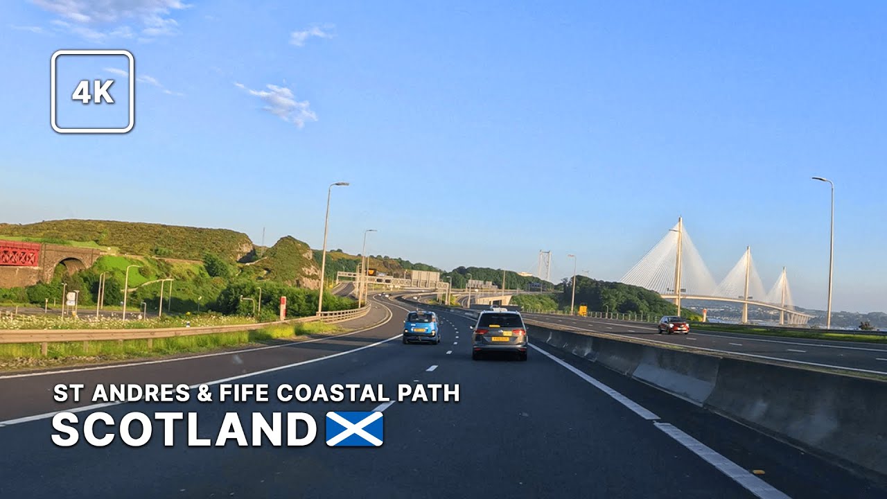 Scenic 4K Scotland Drive | St Andrews & Fife Coastal Path | Timelapse