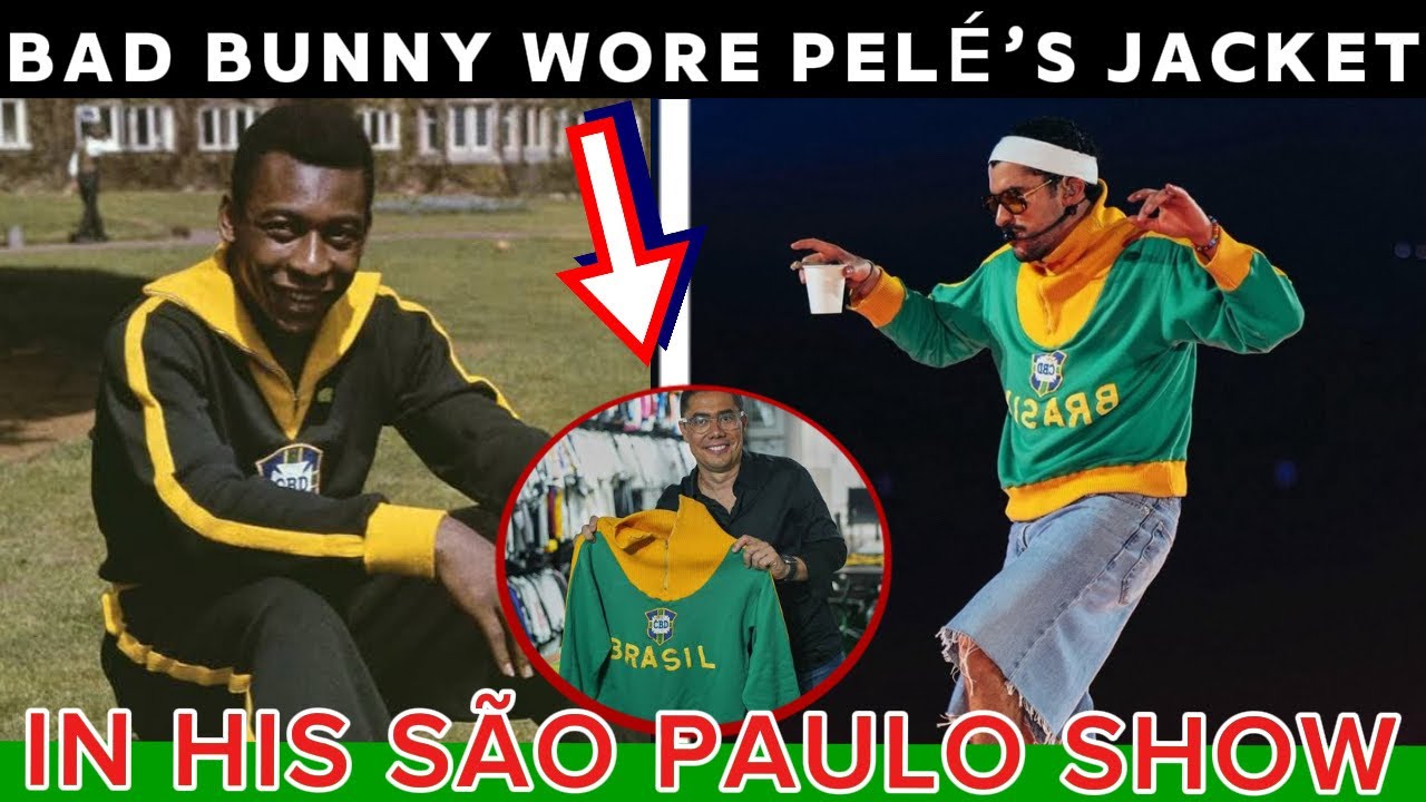 BAD BUNNY WORE PELÉ 1966 WORLD CUP JACKET IN SAO PAULO CONCERT